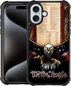 iPhone 16 Pro Max American Flag 1776 We The People Pattern Design Case - Redpepper Cases