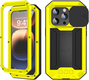 iPhone 16 Rugged Metal Kickstand Camera Slide Case - Redpepper Cases