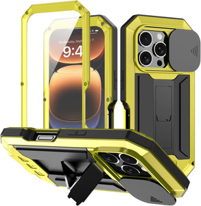 iPhone 16 Rugged Metal Kickstand Camera Slide Case - Redpepper Cases