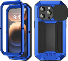 Load image into Gallery viewer, iPhone 16 Rugged Metal Kickstand Camera Slide Case - Redpepper Cases