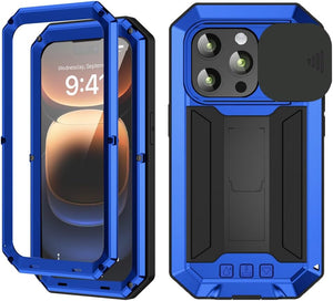 iPhone 16 Rugged Metal Kickstand Camera Slide Case - Redpepper Cases