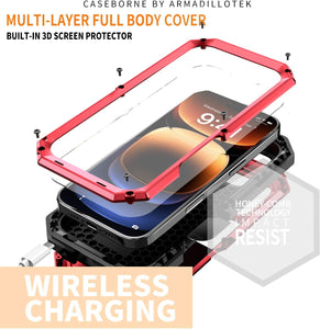 iPhone 16 Rugged Metal Kickstand Camera Slide Case - Redpepper Cases