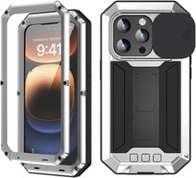 Load image into Gallery viewer, iPhone 16 Rugged Metal Kickstand Camera Slide Case - Redpepper Cases