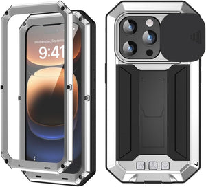 iPhone 16 Rugged Metal Kickstand Camera Slide Case - Redpepper Cases