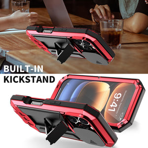 iPhone 16 Rugged Metal Kickstand Camera Slide Case - Redpepper Cases