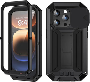 iPhone 16 Rugged Metal Kickstand Camera Slide Case - Redpepper Cases