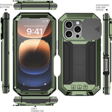 Load image into Gallery viewer, iPhone 16 Rugged Metal Kickstand Camera Slide Case - Redpepper Cases