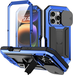 iPhone 16 Rugged Metal Kickstand Camera Slide Case - Redpepper Cases