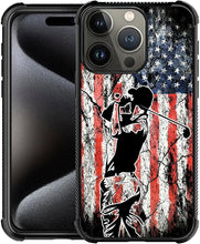 Load image into Gallery viewer, iPhone 16 Wood Grain Old Flag Dual Layer Shockproof Rugged Cover - Redpepper Cases