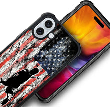 Load image into Gallery viewer, iPhone 16 Wood Grain Old Flag Dual Layer Shockproof Rugged Cover - Redpepper Cases