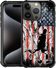 Load image into Gallery viewer, iPhone 16 Wood Grain Old Flag Dual Layer Shockproof Rugged Cover - Redpepper Cases