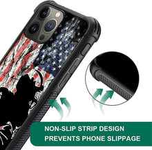 Load image into Gallery viewer, iPhone 16 Wood Grain Old Flag Dual Layer Shockproof Rugged Cover - Redpepper Cases