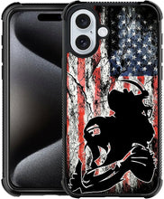 Load image into Gallery viewer, iPhone 16 Wood Grain Old Flag Dual Layer Shockproof Rugged Cover - Redpepper Cases