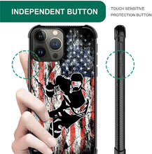 Load image into Gallery viewer, iPhone 16 Wood Grain Old Flag Dual Layer Shockproof Rugged Cover - Redpepper Cases