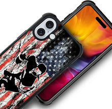 Load image into Gallery viewer, iPhone 16 Wood Grain Old Flag Dual Layer Shockproof Rugged Cover - Redpepper Cases