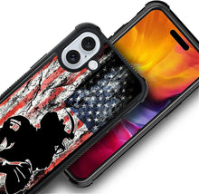 Load image into Gallery viewer, iPhone 16 Wood Grain Old Flag Dual Layer Shockproof Rugged Cover - Redpepper Cases