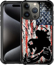 Load image into Gallery viewer, iPhone 16 Wood Grain Old Flag Dual Layer Shockproof Rugged Cover - Redpepper Cases