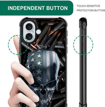 Load image into Gallery viewer, iPhone 16 Wood Grain Old Flag Dual Layer Shockproof Rugged Cover - Redpepper Cases