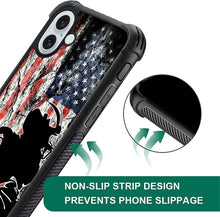 Load image into Gallery viewer, iPhone 16 Wood Grain Old Flag Dual Layer Shockproof Rugged Cover - Redpepper Cases