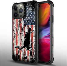 Load image into Gallery viewer, iPhone 16 Wood Grain Old Flag Dual Layer Shockproof Rugged Cover - Redpepper Cases