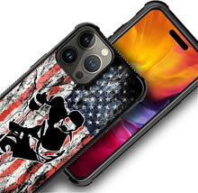 Load image into Gallery viewer, iPhone 16 Wood Grain Old Flag Dual Layer Shockproof Rugged Cover - Redpepper Cases