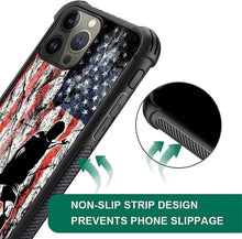 Load image into Gallery viewer, iPhone 16 Wood Grain Old Flag Dual Layer Shockproof Rugged Cover - Redpepper Cases