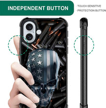 Load image into Gallery viewer, iPhone 16 Wood Grain Old Flag Dual Layer Shockproof Rugged Cover - Redpepper Cases