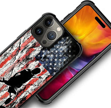 Load image into Gallery viewer, iPhone 16 Wood Grain Old Flag Dual Layer Shockproof Rugged Cover - Redpepper Cases