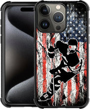 Load image into Gallery viewer, iPhone 16 Wood Grain Old Flag Dual Layer Shockproof Rugged Cover - Redpepper Cases