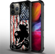 Load image into Gallery viewer, iPhone 16 Wood Grain Old Flag Dual Layer Shockproof Rugged Cover - Redpepper Cases