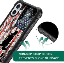 Load image into Gallery viewer, iPhone 16 Wood Grain Old Flag Dual Layer Shockproof Rugged Cover - Redpepper Cases