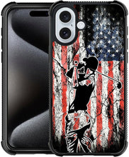 Load image into Gallery viewer, iPhone 16 Wood Grain Old Flag Dual Layer Shockproof Rugged Cover - Redpepper Cases