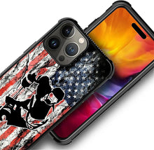 Load image into Gallery viewer, iPhone 16 Wood Grain Old Flag Dual Layer Shockproof Rugged Cover - Redpepper Cases