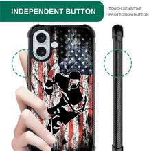 Load image into Gallery viewer, iPhone 16 Wood Grain Old Flag Dual Layer Shockproof Rugged Cover - Redpepper Cases