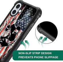 Load image into Gallery viewer, iPhone 16 Wood Grain Old Flag Dual Layer Shockproof Rugged Cover - Redpepper Cases