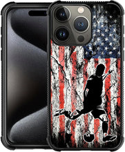 Load image into Gallery viewer, iPhone 16 Wood Grain Old Flag Dual Layer Shockproof Rugged Cover - Redpepper Cases