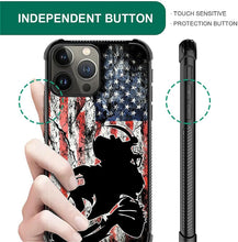 Load image into Gallery viewer, iPhone 16 Wood Grain Old Flag Dual Layer Shockproof Rugged Cover - Redpepper Cases