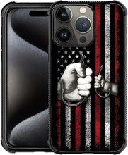 Load image into Gallery viewer, iPhone 16 Wooden Cross Power American Flag Pattern Design Case - Redpepper Cases