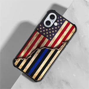 iPhone 16 Wooden Cross Power American Flag Pattern Design Case - Redpepper Cases