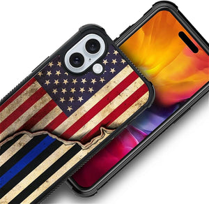 iPhone 16 Wooden Cross Power American Flag Pattern Design Case - Redpepper Cases