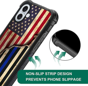 iPhone 16 Wooden Cross Power American Flag Pattern Design Case - Redpepper Cases