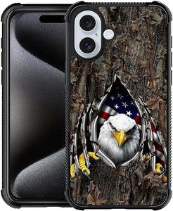 iPhone 16 Wooden Cross Power American Flag Pattern Design Case - Redpepper Cases