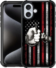 Load image into Gallery viewer, iPhone 16 Wooden Cross Power American Flag Pattern Design Case - Redpepper Cases