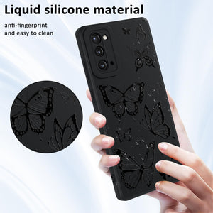 Samsung Galaxy S25 Plus Rose Flower Butterfly Cool Black Solid Design Phone Cover - Redpepper Cases