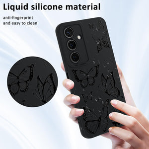 Samsung Galaxy S25 Plus Rose Flower Butterfly Cool Black Solid Design Phone Cover - Redpepper Cases