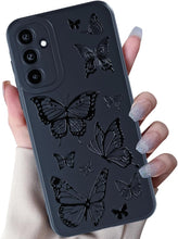 Load image into Gallery viewer, Samsung Galaxy S25 Plus Rose Flower Butterfly Cool Black Solid Design Phone Cover - Redpepper Cases