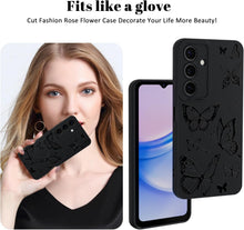 Load image into Gallery viewer, Samsung Galaxy S25 Plus Rose Flower Butterfly Cool Black Solid Design Phone Cover - Redpepper Cases