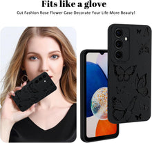 Load image into Gallery viewer, Samsung Galaxy S25 Plus Rose Flower Butterfly Cool Black Solid Design Phone Cover - Redpepper Cases