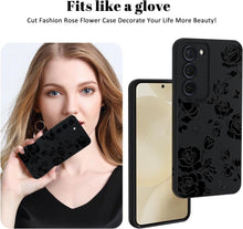 Load image into Gallery viewer, Samsung Galaxy S25 Plus Rose Flower Butterfly Cool Black Solid Design Phone Cover - Redpepper Cases