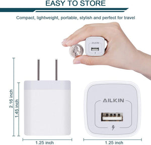 AILKIN USB Charger Wall Plug, Fast Charging Outlet AC Power Adapter Block - Redpepper Cases